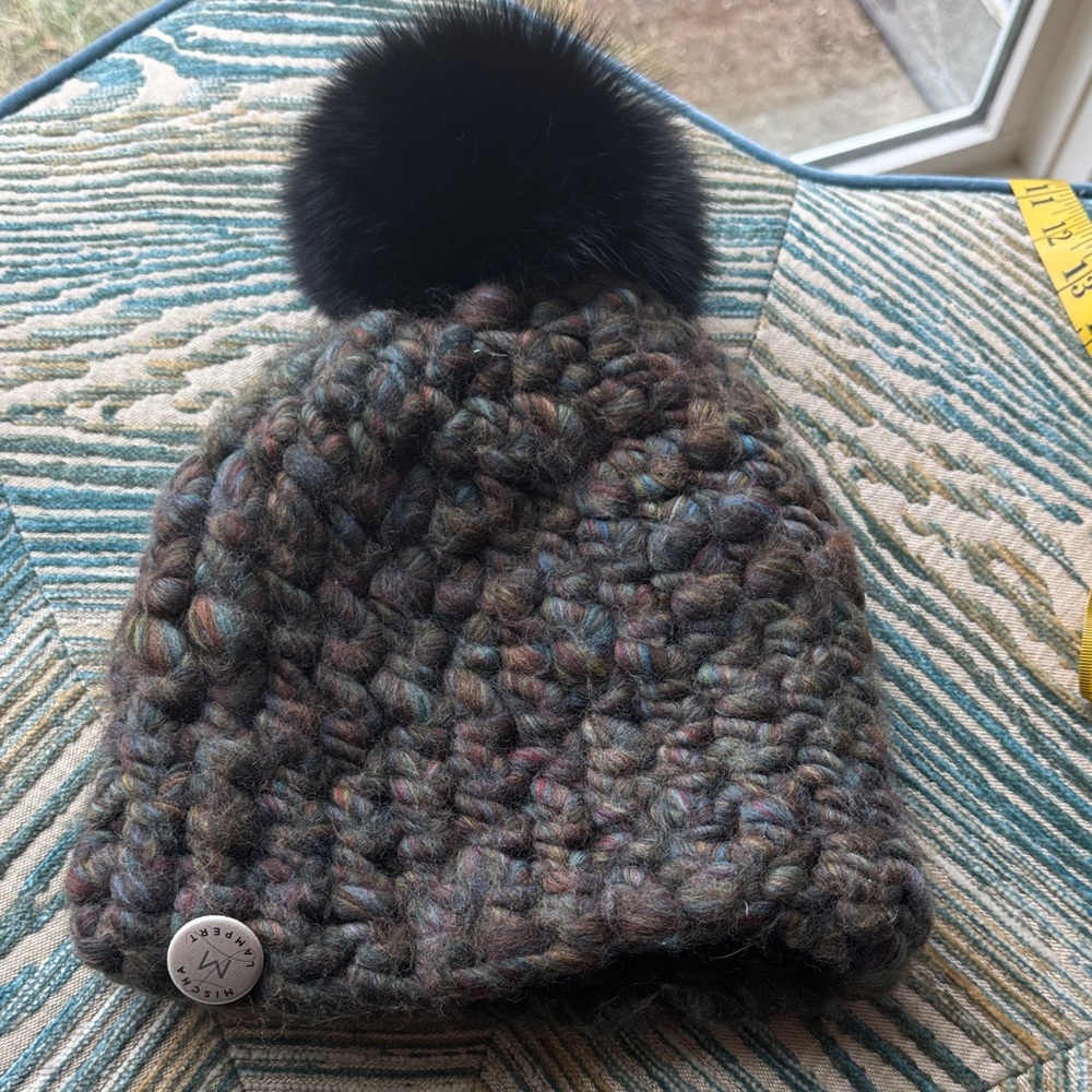 Mischa Lampert Chunky Knit Beanie with Pom Pom